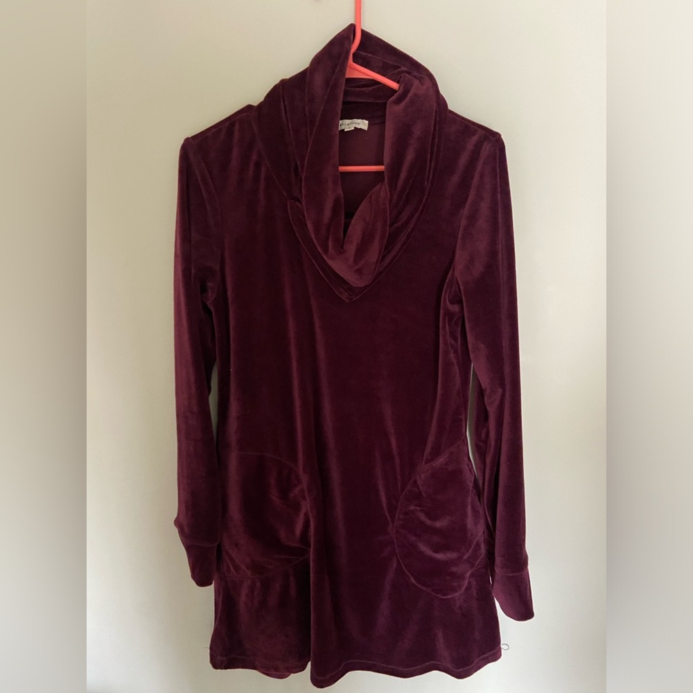 Women’s maroon velvet dress
